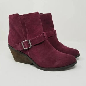 Very Volatile Melina Burgundy Suede Leather Boots 8